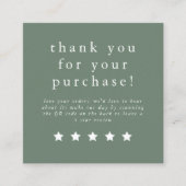 EMELIAセージ素朴グリーンシンプル離れAレビュー スクエア名刺 (正面)