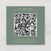 EMELIAセージ素朴グリーンシンプル離れAレビュー スクエア名刺 (裏面)