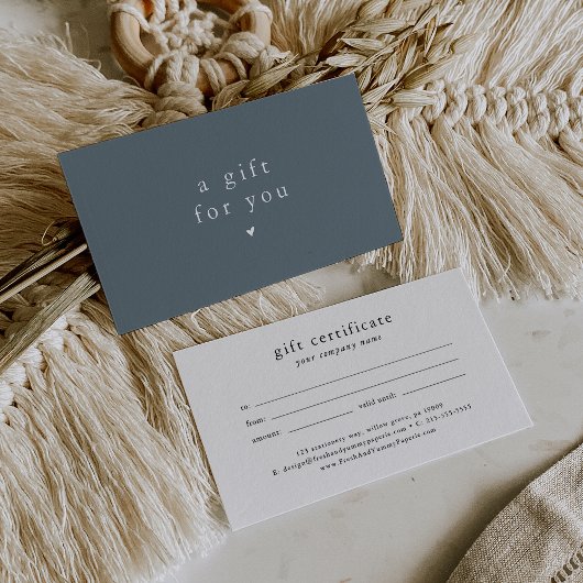 EMELIAダークブルーバウチャーギフト証明書テンプレート