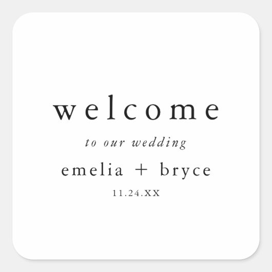 EMELIAニュートラユニークル素朴結婚の歓迎バッグ スクエアシール (正面)