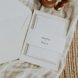 EMELIAニュートラル白素朴黒シンプル結婚 招待状ベリーバンド