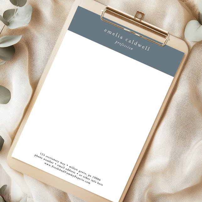 EMELIAネイビー個人ビジネスプロフェッショナル会社 レターヘッド (EMELIA Navy Personal Business Professional Company Letterhead)