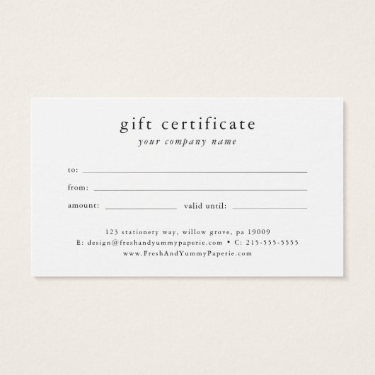 EMELIAビジネス伝票ギフト証明書テンプレート (裏面)