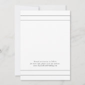 EMELIAフォトユニークニュートラルホワイトブラック結婚ズ セーブザデート (裏面)