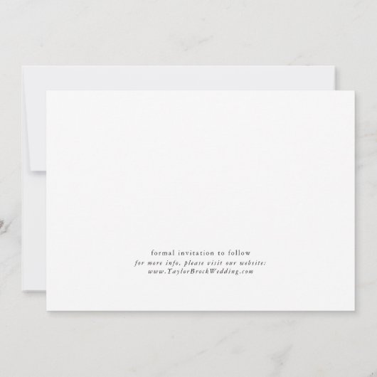 EMELIAフォト数々のウィンターミニマリスト結婚Boho's セーブザデート (裏面)