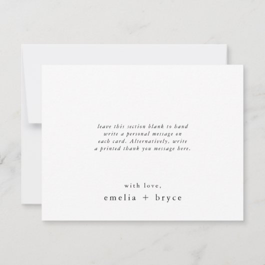 EMELIAフラッシンプルトモダンボホ数々の写真結婚ズ サンキューカード (裏面)