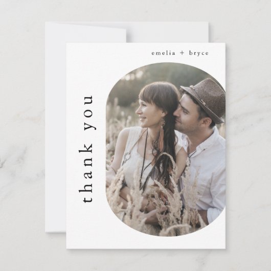 EMELIAフラットボモダンーホミニマリスト結婚の写真 サンキューカード (正面)