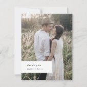 EMELIAフラットミニマユニークリスト素朴フォト結婚ズ サンキューカード (正面)