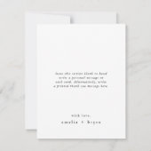 EMELIAフラットミニマユニークリスト素朴フォト結婚ズ サンキューカード (裏面)