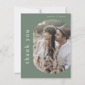 EMELIAフラット素朴自然ウッドランド結婚ズ サンキューカード (正面)