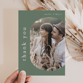 EMELIAフラット素朴自然ウッドランド結婚ズ サンキューカード