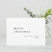 EMELIAブラックシンプルモダンファミリーメリークリスマス シーズンカード (スタンド正面)