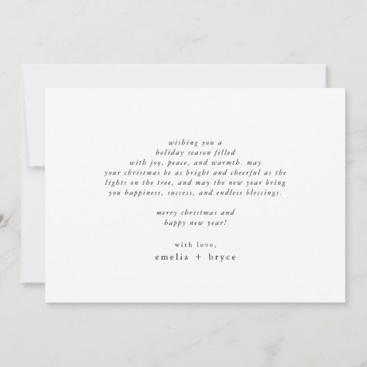 EMELIAブラックシンプルモダンファミリーメリークリスマス シーズンカード (裏面)