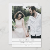 EMELIAブラックシンプル家族の写真メリークリスマス シーズンカード (正面)