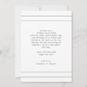 EMELIAブラックシンプル家族の写真メリークリスマス シーズンカード (裏面)