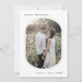 EMELIAブラックシンプル家族モダン写真クリスマス シーズンカード (正面)