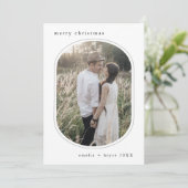 EMELIAブラックシンプル家族モダン写真クリスマス シーズンカード (スタンド正面)