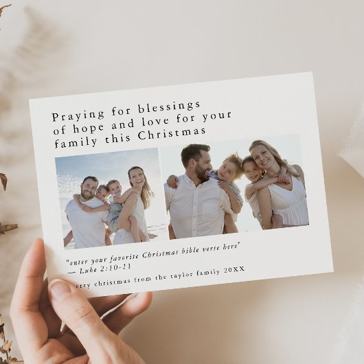 EMELIAブラックフォトバイブルユニーク引用文クリスマス シーズンカード