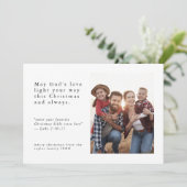 EMELIAブラックフォト簡単シンプル宗教的クリスマス シーズンカード (スタンド正面)