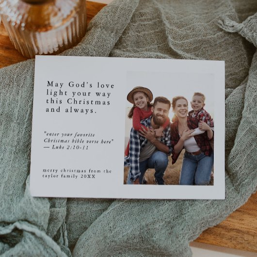 EMELIAブラックフォト簡単シンプル宗教的クリスマス シーズンカード