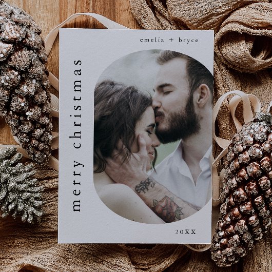 EMELIAブラック写真ファミリーフォトメリークリスマス シーズンカード