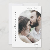EMELIAブラック写真ファミリーフォトメリークリスマス シーズンカード (正面)