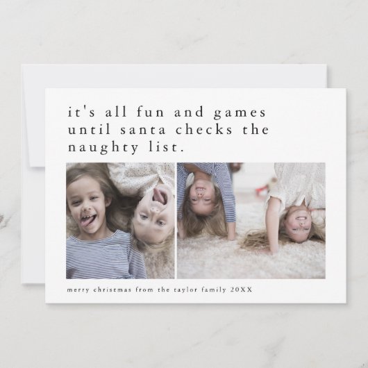 EMELIAブラック写真笑わされるクリスおもしろいマス シーズンカード (正面)