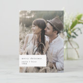 EMELIAブラック印刷可能かわいいユニーク写真クリスマス シーズンカード (スタンド正面)