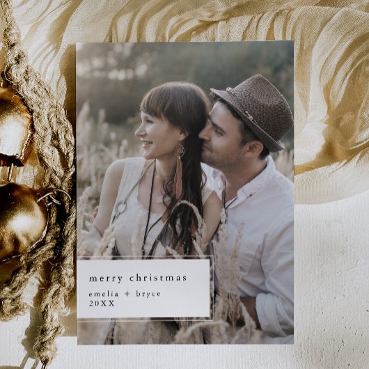 EMELIAブラック印刷可能かわいいユニーク写真クリスマス シーズンカード