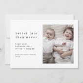 EMELIAブラック新年の写真クリスマスおもしろい後期 シーズンカード (正面)