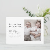 EMELIAブラック新年の写真クリスマスおもしろい後期 シーズンカード (スタンド正面)