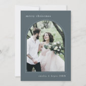 EMELIAブルーアーユニークチファミリーフォトクリスマス シーズンカード (正面)