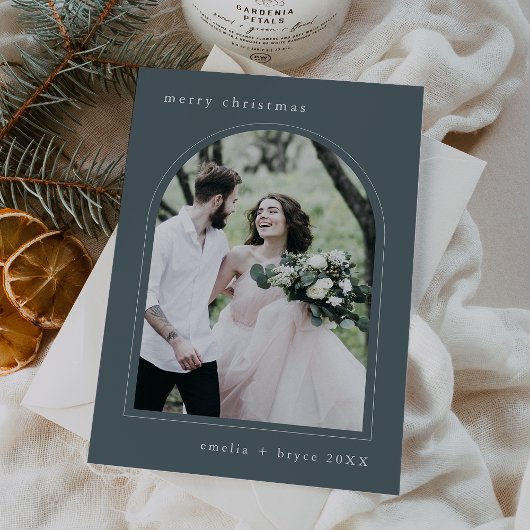 EMELIAブルーアーユニークチファミリーフォトクリスマス シーズンカード