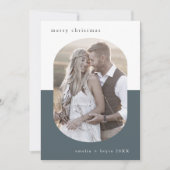 EMELIAブルーオーバルクリエイティブファミリーフォトクリスマス シーズンカード (正面)