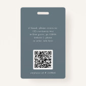 EMELIAブルーセキュリティ名タグ写真従業員ID バッジ (裏面)