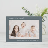 EMELIAブルーファミリー写真クリスマスの平和 シーズンカード (スタンド正面)