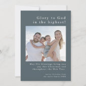 EMELIAブルーファミリー写真神クリスチャン・クリスマス シーズンカード (正面)