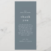 EMELIAブルーヴィンテージウェディングテーブルサンキューカード メニュー (正面)