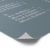 EMELIAブルー素朴の結婚座席表テンプレート ポスター (角)