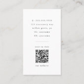 EMELIAホワイトブラック素朴シンプルのモダンBoho写真 名刺 (裏面)