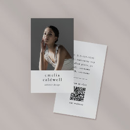 EMELIAホワイトブラック素朴シンプルのモダンBoho写真 名刺