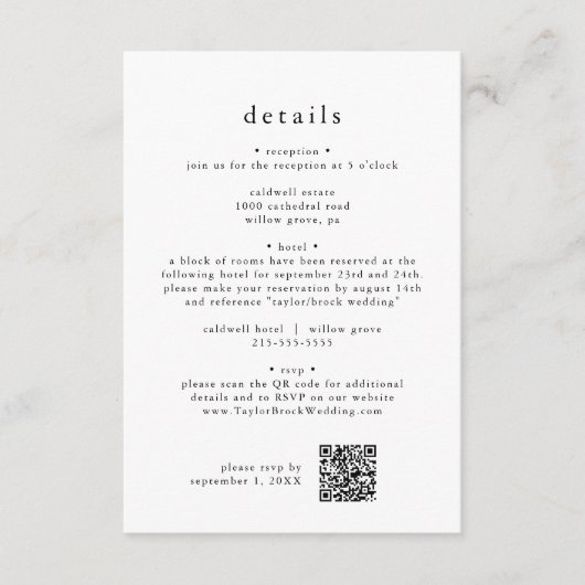 EMELIAボホシックミニマリスユニークト結婚の詳細 エンクロージャーカード (正面)