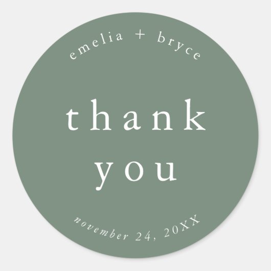 EMELIAマウンモダンテンシンプルズ結婚サンキュー ラウンドシール (正面)