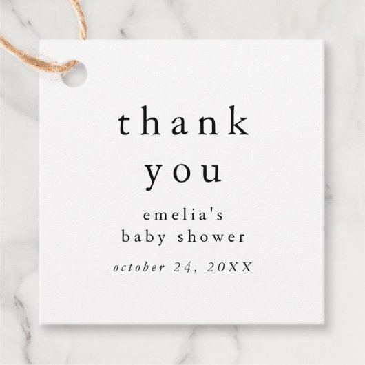 EMELIAミニマル素朴シンプルBABY SHOWER フェイバータグ (正面)