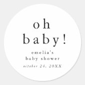 EMELIAモダンミニマルシンプルベビー赤ちゃんシャワー ラウンドシール (正面)