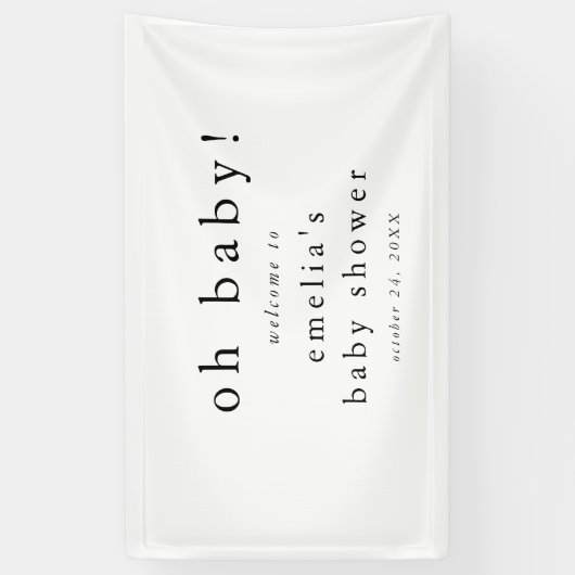 EMELIAモダンミニマル素朴シンプルベビーシャワー 横断幕 (縦)