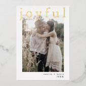 EMELIAレッドゴールドフォイルクリスマス写真喜ばしいクリスマス 箔シーズンカード (正面)