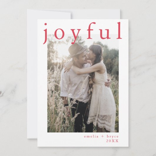 EMELIAレッドボホクリスマス写真喜ばしいクリスマス シーズンカード (正面)