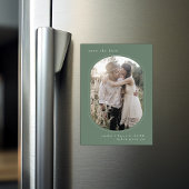 EMELIA写真ウッドランドフォレストウェディング日付を保存 マグネット招待状