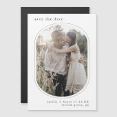 EMELIA写真ボホミニマル結婚式の日付を保存 マグネット招待状 (正面/裏面)